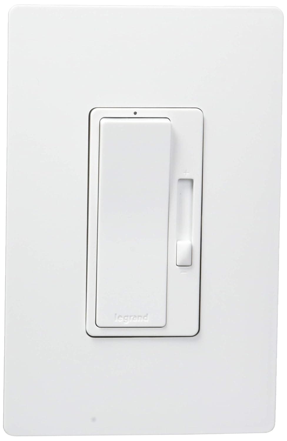 P&S Legrand Radiant Dimmer Light Switch with Wall Plate for 450W Dimmable CFL & LED Lights - 700W Incandescent & Halogen - White (RHCL453PWPW)