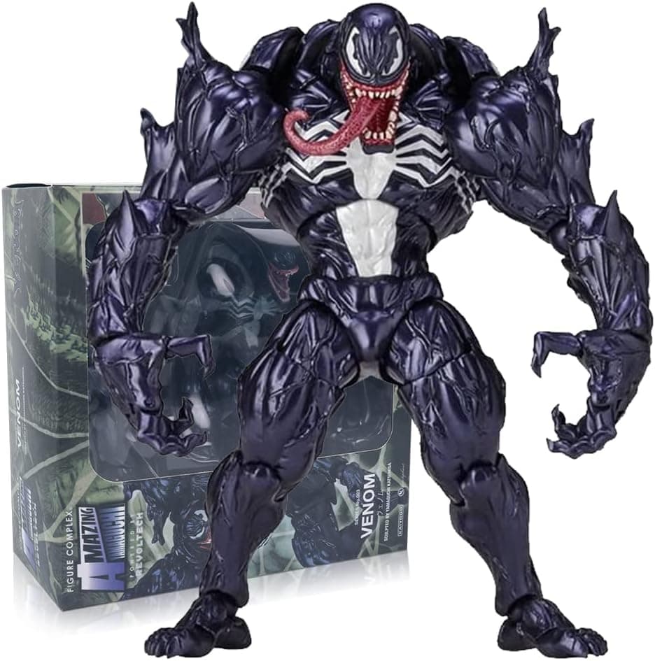 Venom Action Figure Amazing Spiderman Carnage Anime Action PVC Figure Movable Characters Model Statue Toys Desktop Ornaments or Kids Boys Birthday Gift-Venom