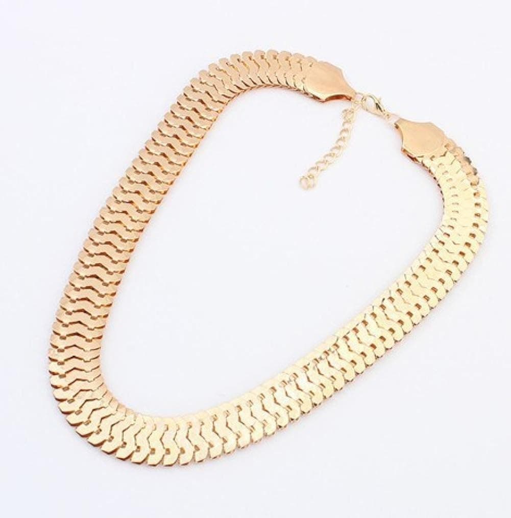 USMagic 48Cm 18K Gold Filled Chain Necklace Herringbone Snake Chain Mens Chain Womens Necklace Jewelry Gift N718