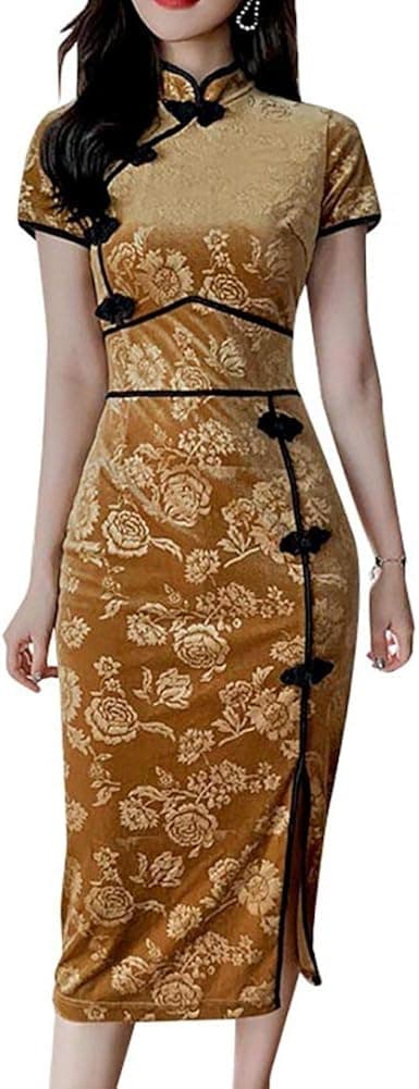 DAODAODAO womens Long Sleeve Cheongsam