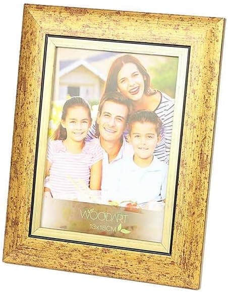 WoodArt Crafted Wooden Picture Frame (5x7, Antique Gold)