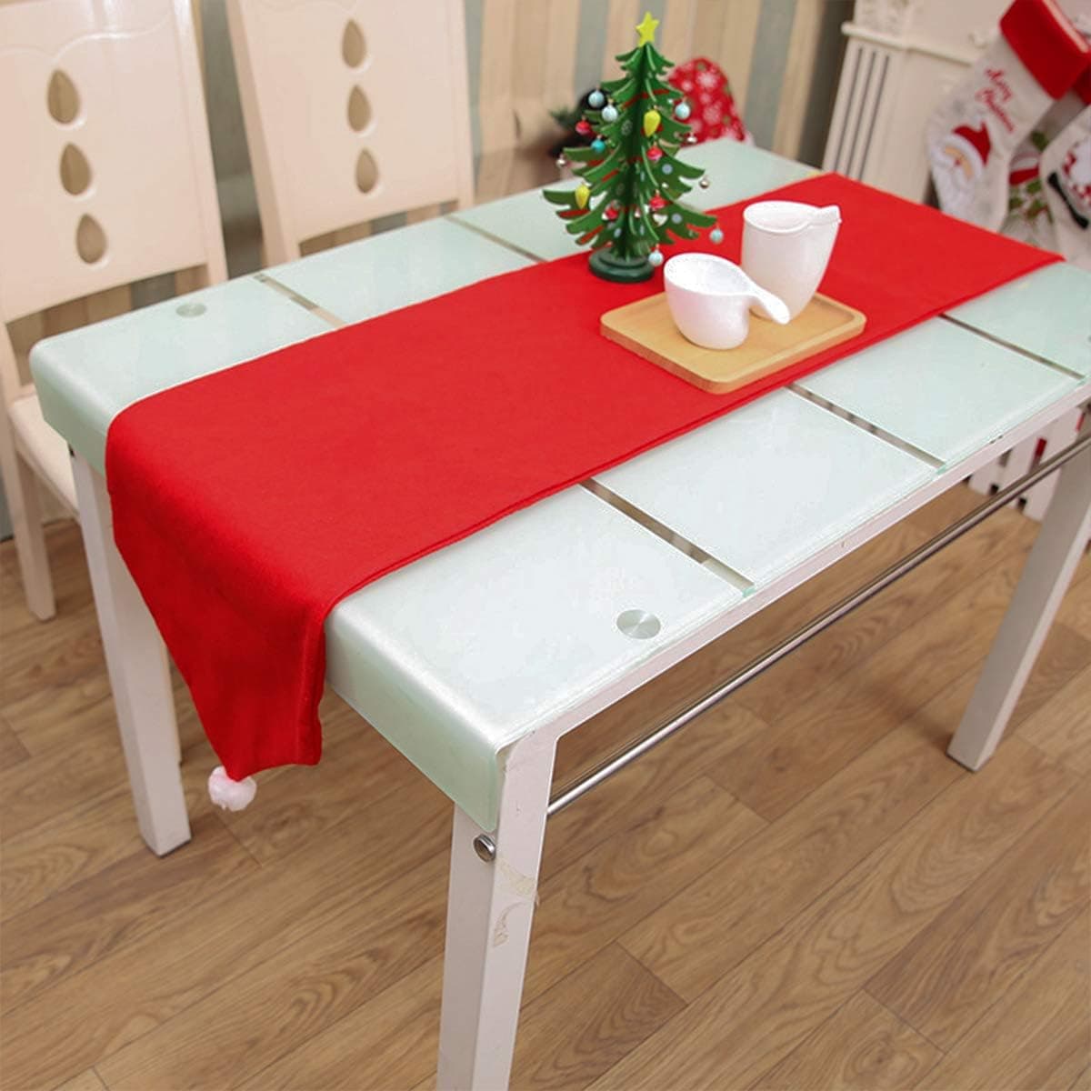 Sunm Boutique 1 Pack Christmas Table Runner for Christmas Dinner Party Banquets Wedding Birthday Decorations (13.4" × 69.2", Red)
