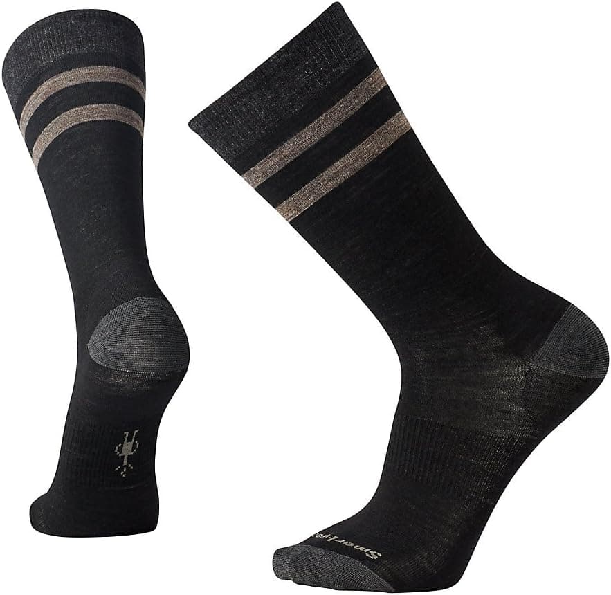 Smartwool Men's Erving Crew Socks (Black/Taupe Heather) Large