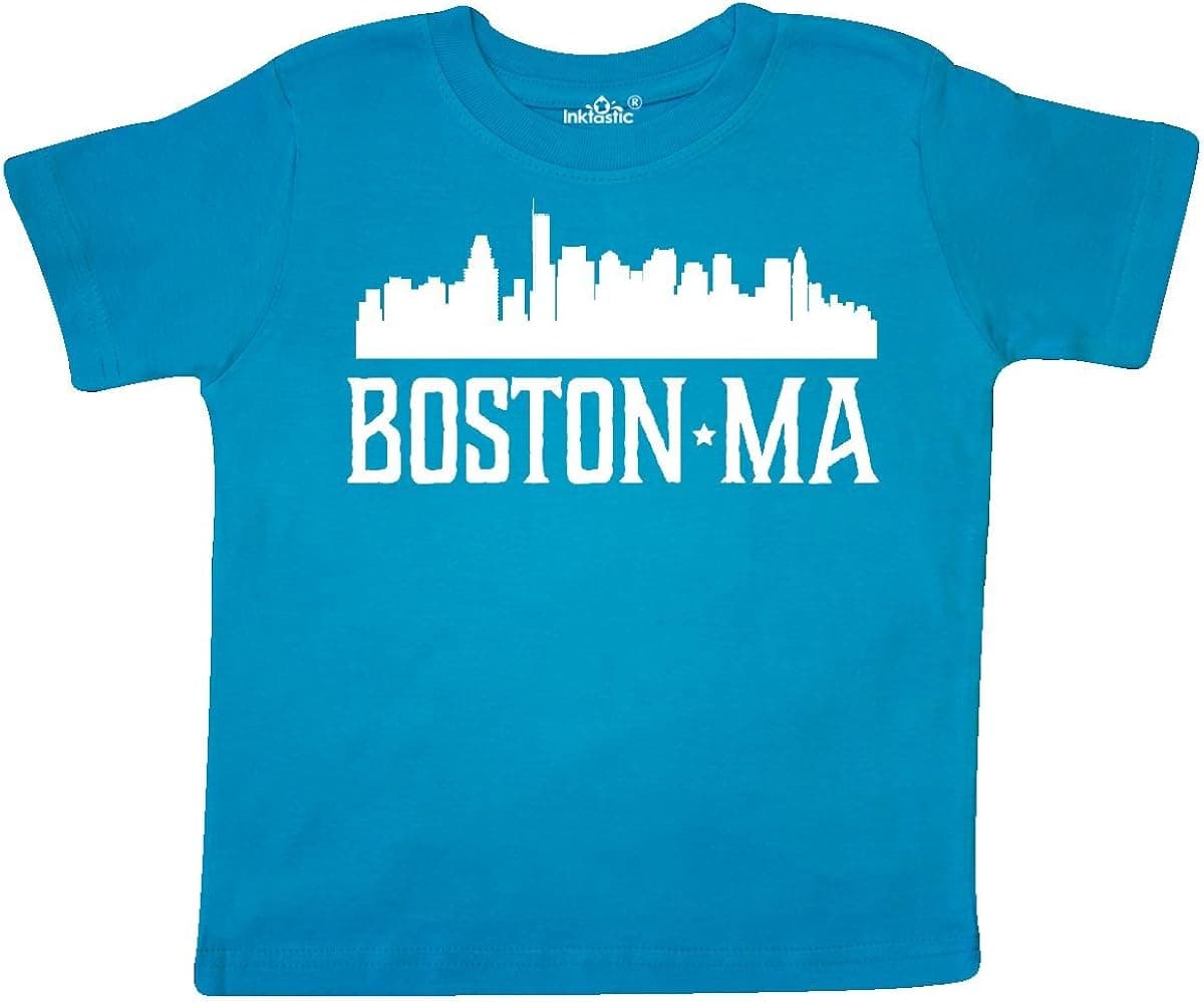 inktastic Boston Massachussetts Skyline Toddler T-Shirt 2T Turquoise 26754