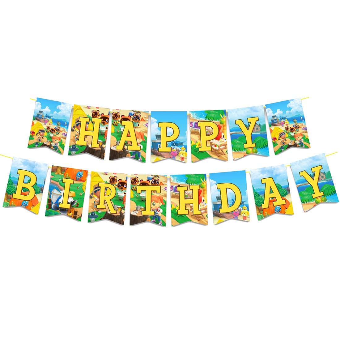 HIA Animal Crossing Happy Birthday Banner Party Supplies Animal Crossing Themed Party Decorations for Kids,childrens birthday party decoration