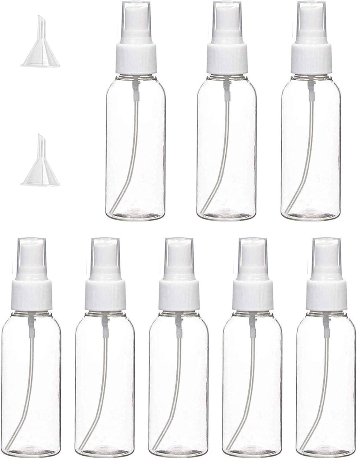 Hovico Spray Bottles Refillable Small Spray Bottle Apply to Essential Oils, Perfume Cleaning Solution (2.2oz/60ml 8Pcs 2 Funnels included)