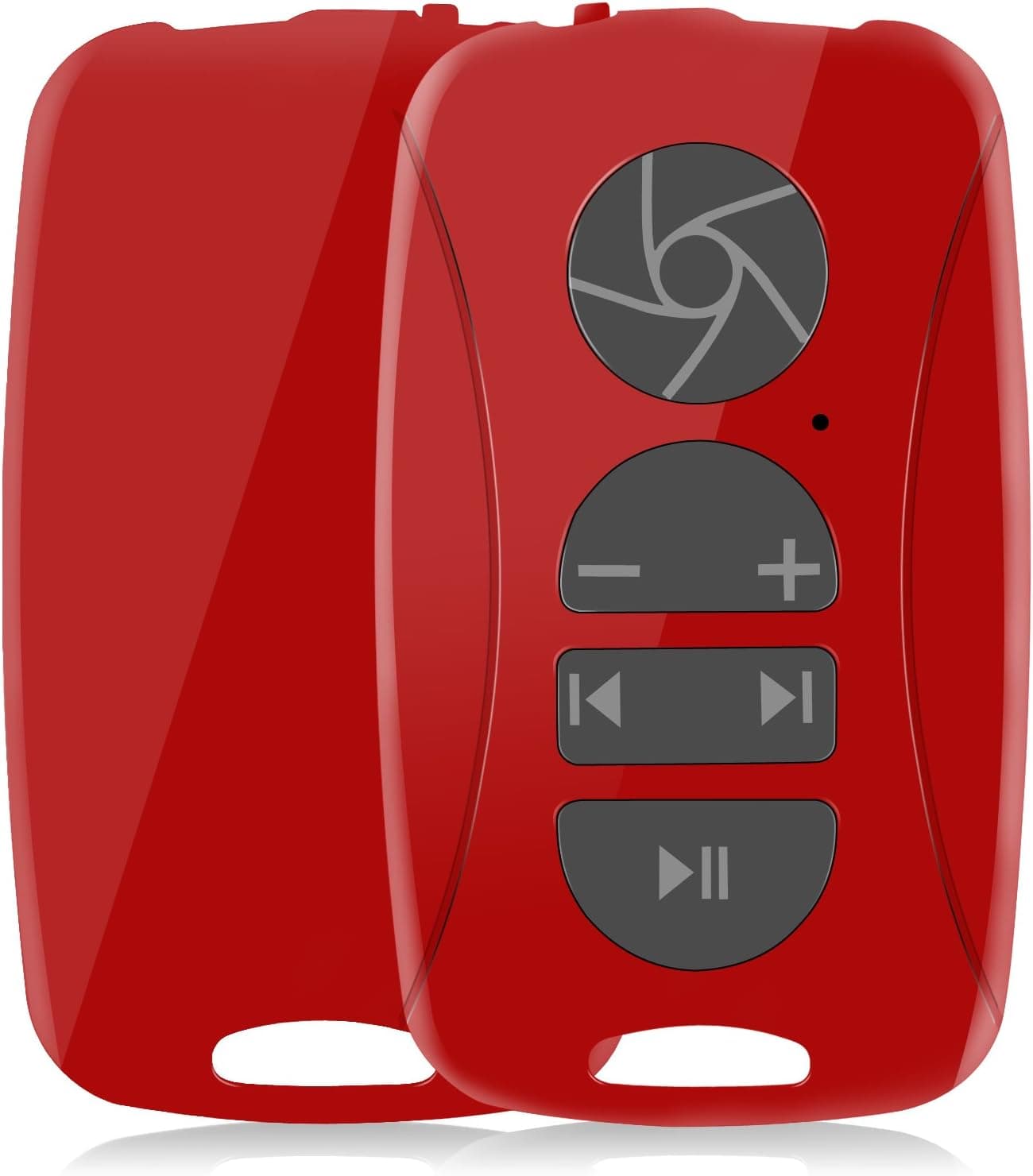 Fintie Bluetooth Wireless Multimedia Remote Music Control Camera Shutter for iOS and Android Smartphones Tablets - Red