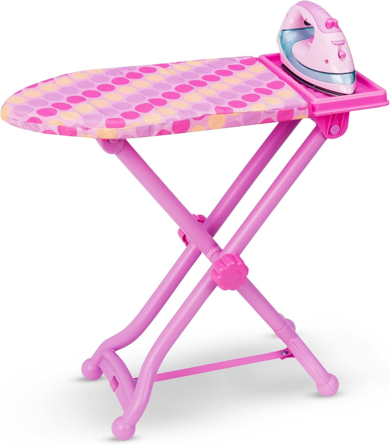 Play Circle by Battat – Best Pressed Ironing Board Set with Stand – Pink Iron with Working Light and Steam Sounds for Pretend Play House – Toy Cleaning Accessories for Kids Ages 3 and Up (3 Pieces)
