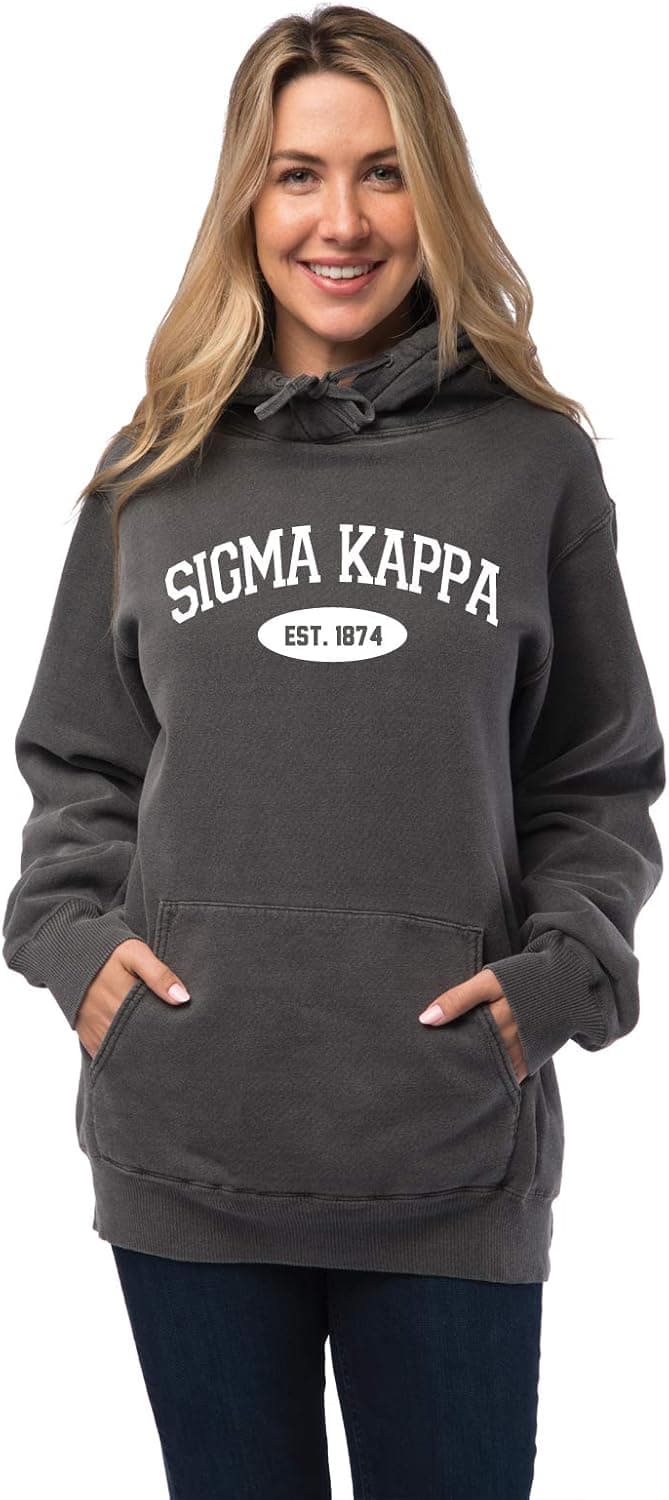 Sigma Kappa Vintage Color Pullover Hooded Sweatshirt