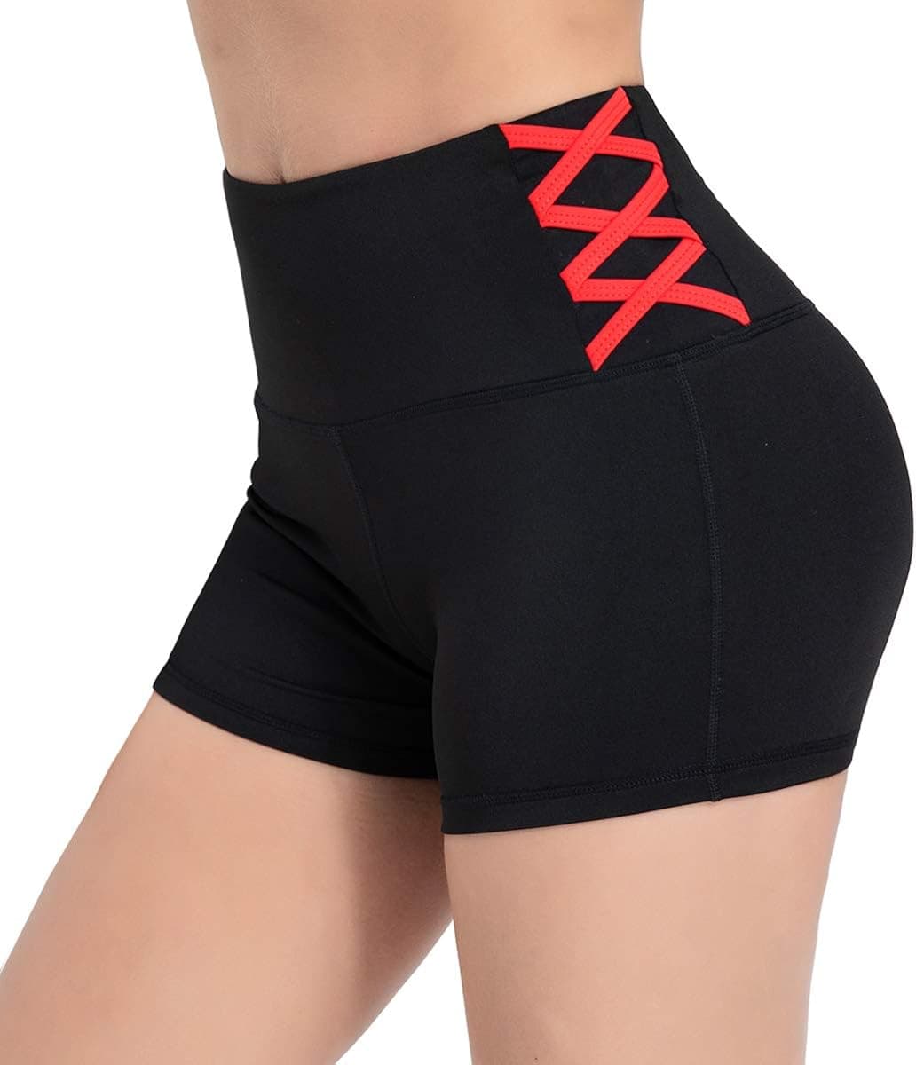 DILANNI Women High Wasited Spandex Yoga Shorts Tummy Control Soft Workout Shorts Pants