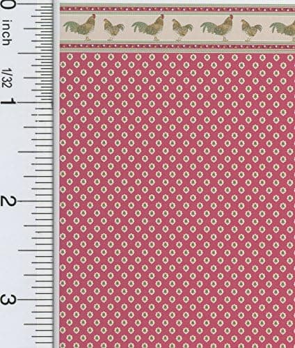 Brodnax Prints Dollhouse Miniature 1:24 Scale Rooster Red Wallpaper