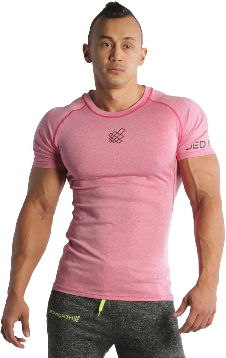 Jed North Men's Bodybuilding Workout Short Sleeve Tee Slim Fit T Shirt for Gym