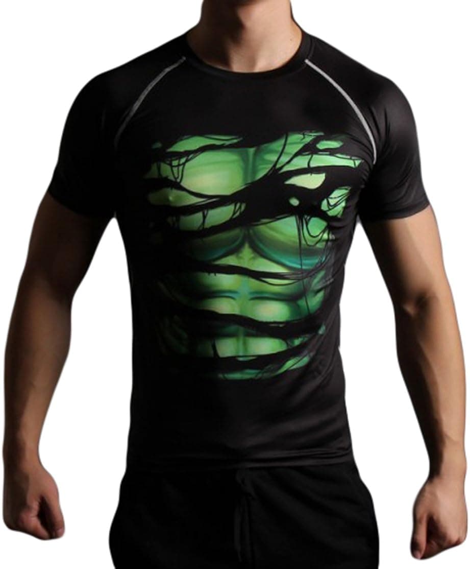L&H Men's Super Hero Digi Camo Quick-Dry Compression Riding Tight Shirt