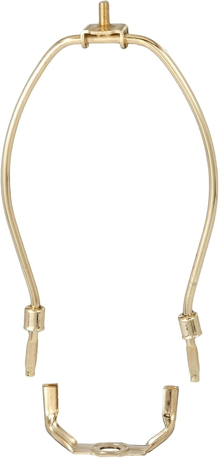B&P Lamp® 10 Inch Heavy Duty Lamp Harp, Brass Plated Steel Finish