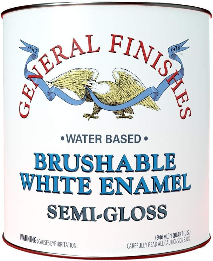 General Finishes Brushable White Enamel, 1 Gallon, Semi-Gloss