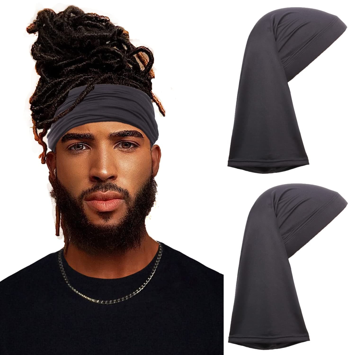 Leeven 2 Pieces Dreadlock Tube Sock Wide Elastic Dreadlock Headband Loc Cap Long Dread Cap Long Braid Cap Elastic Dreadlock for Full Cover Hair Stocking Sleep dreadlock hair cover