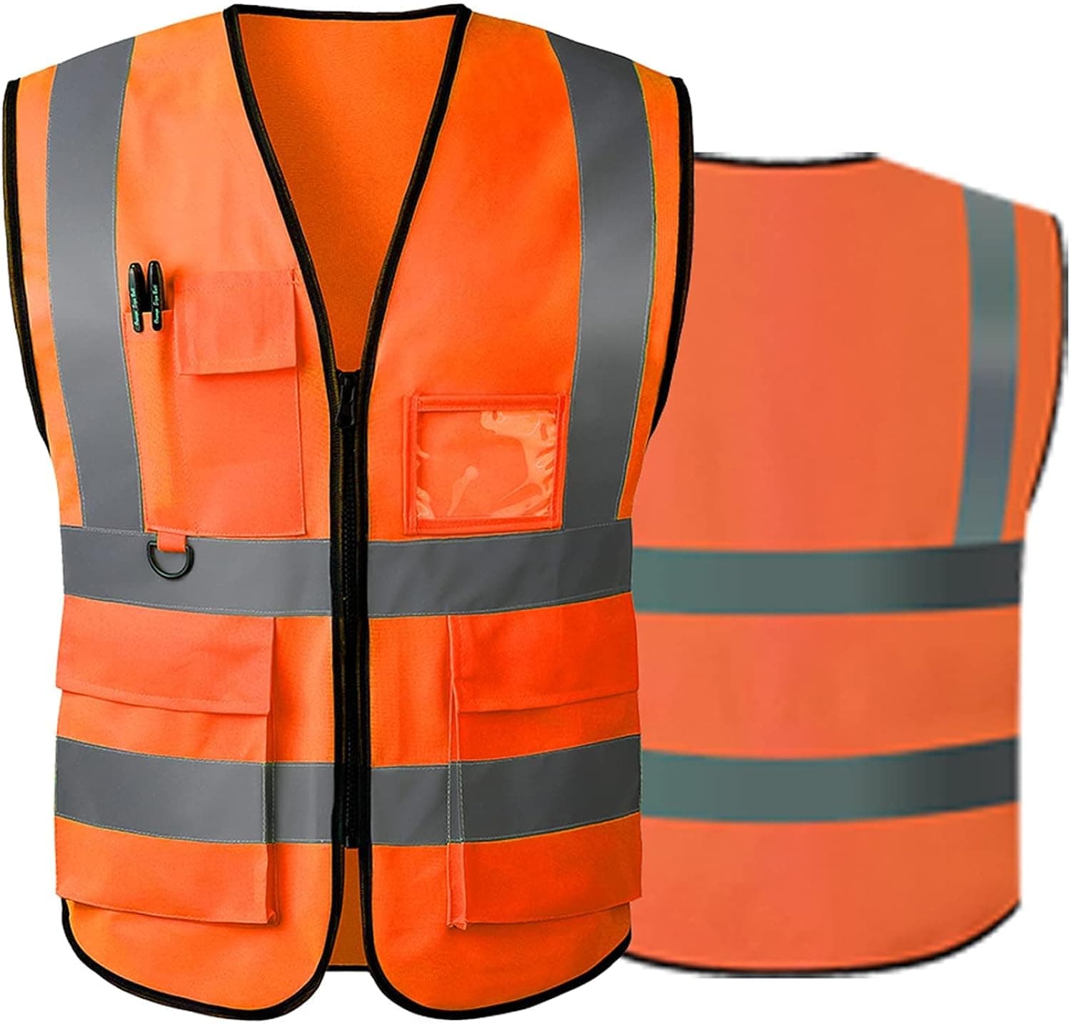 Tydon Guardian Reflective Safety Vest for Women Men High Visibility Security with Pockets Zipper Front Meets ANSI Standards