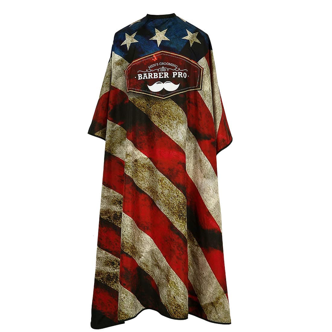 MEN'S GROOMING BARBER PRO Barber Cape, Hair Cutting Cape with Snap Closure, Professional Salon Cape, Waterproof Polyester Hairdressing Cape, for Hairdresser 64'' x 57'' (Retro American Flag Print)