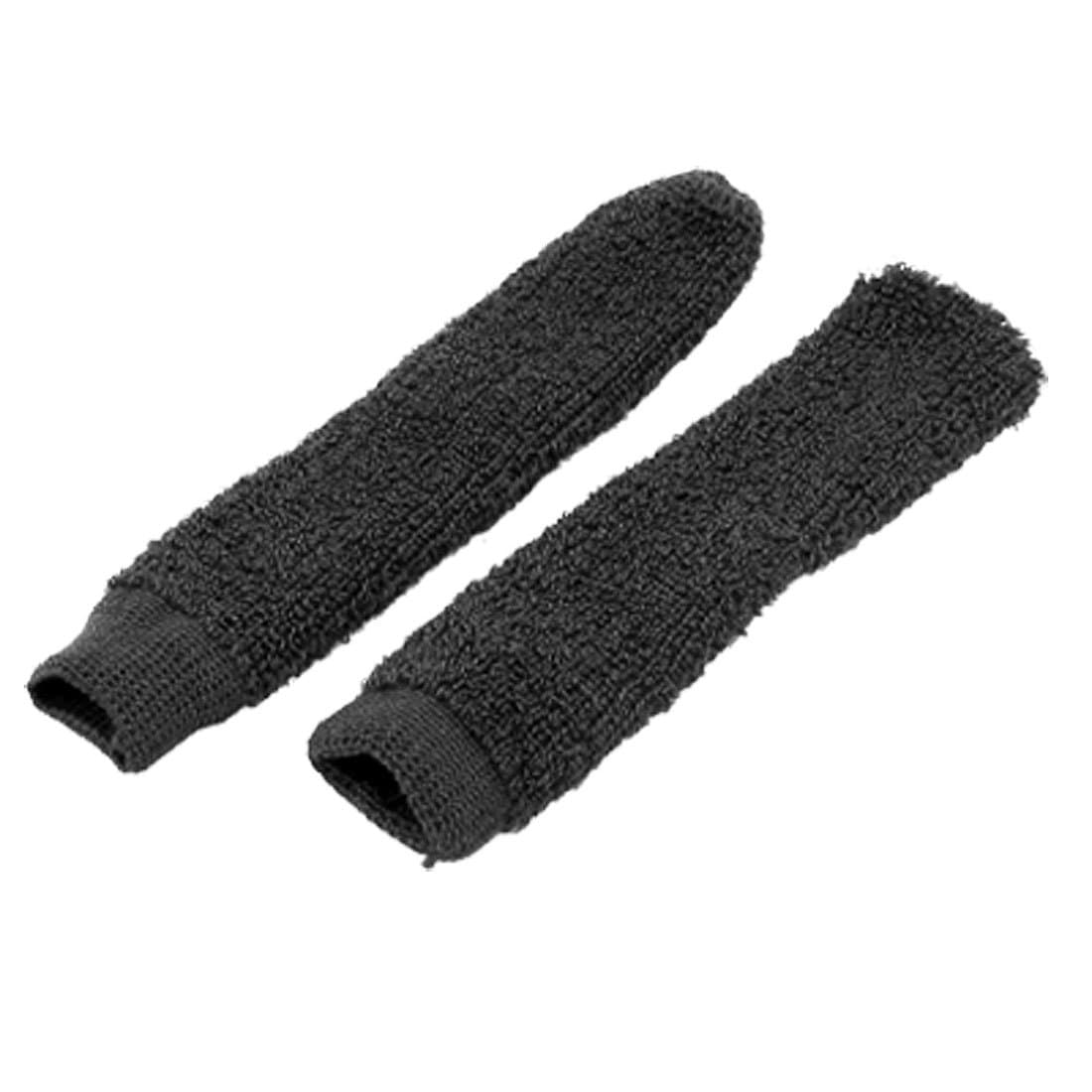 Uxcell US-SA-AJD-00047 Cotton Tennis Badminton Racket Sweatband Overgrip Towel Cover Handle Pair Black
