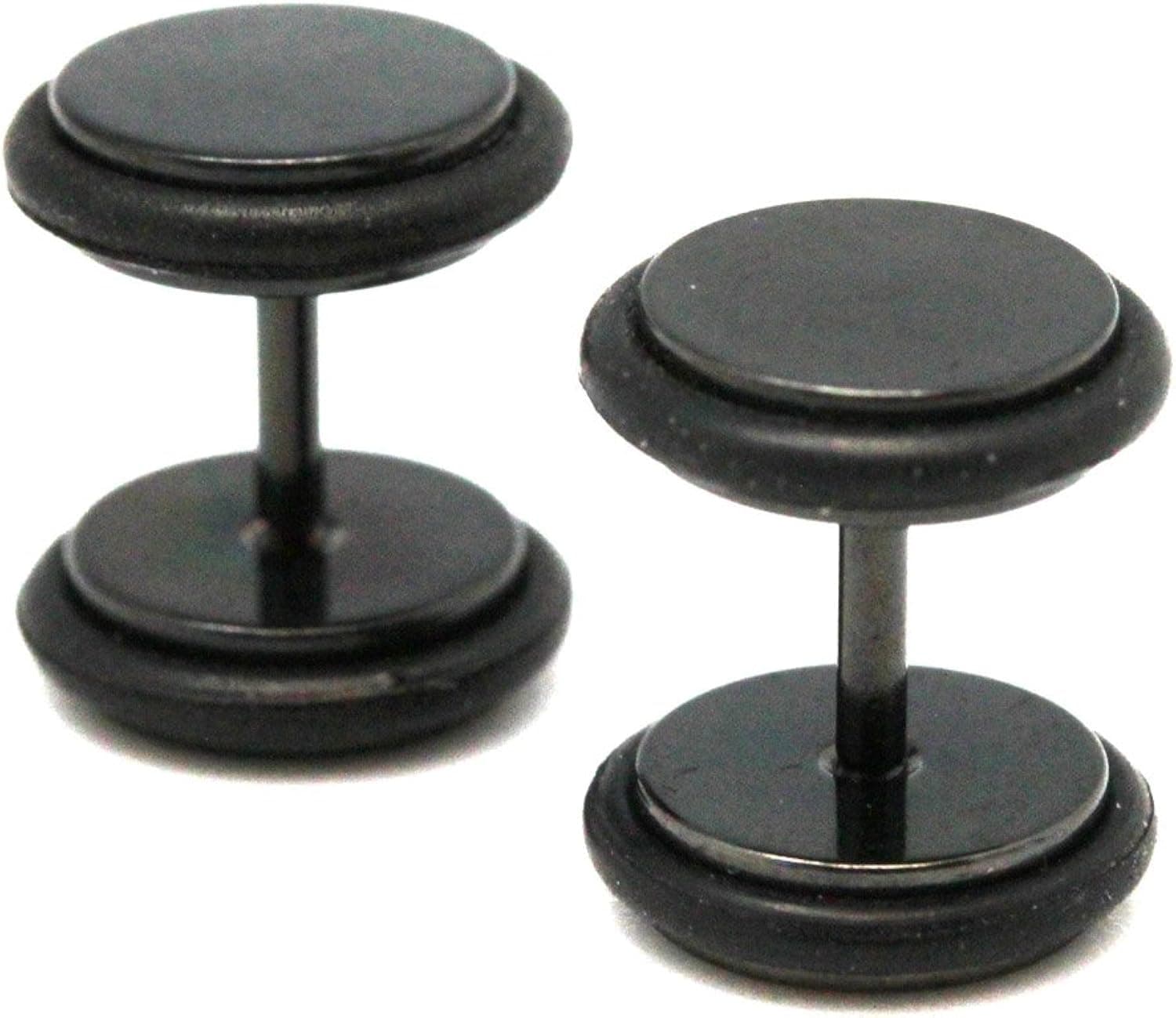 Black Onyx Screw On Cheater Plugs (1 mm, 18 Gauge) - 2 Piece