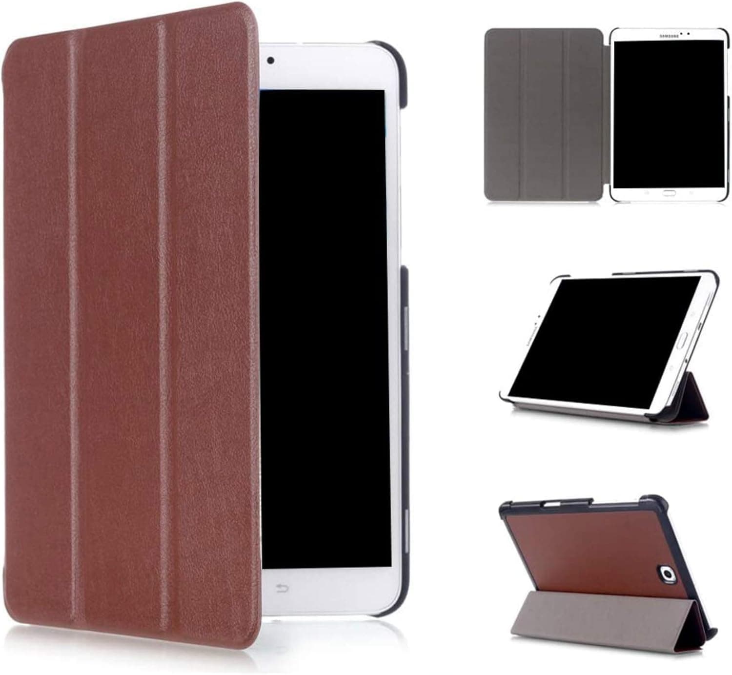 Asng Samsung Galaxy Tab S2 8.0 Case - Slim Lightweight Smart-Shell Stand Cover Case with Auto Wake / Sleep for Samsung Galaxy Tab S2 / S2 Nook 8.0 inch Tablet (SM-T710 / T715 / T713 / T719) (Brown)
