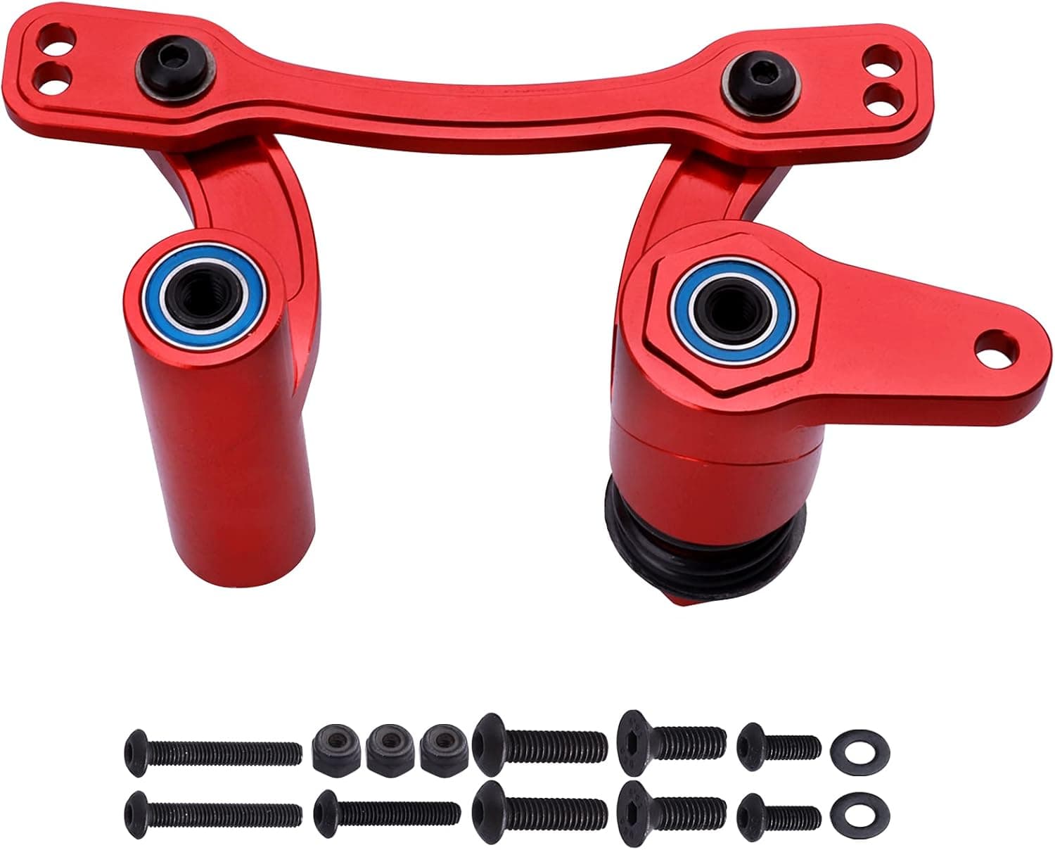 Aluminium Steering Bell Crank Set Steering Rack Servo Saver Complete for Arrma 1/8 Kraton/Notorious/Mojave/Felony Infraction/Outcast/Typhon 6S BLX Upgrades Parts (Red)