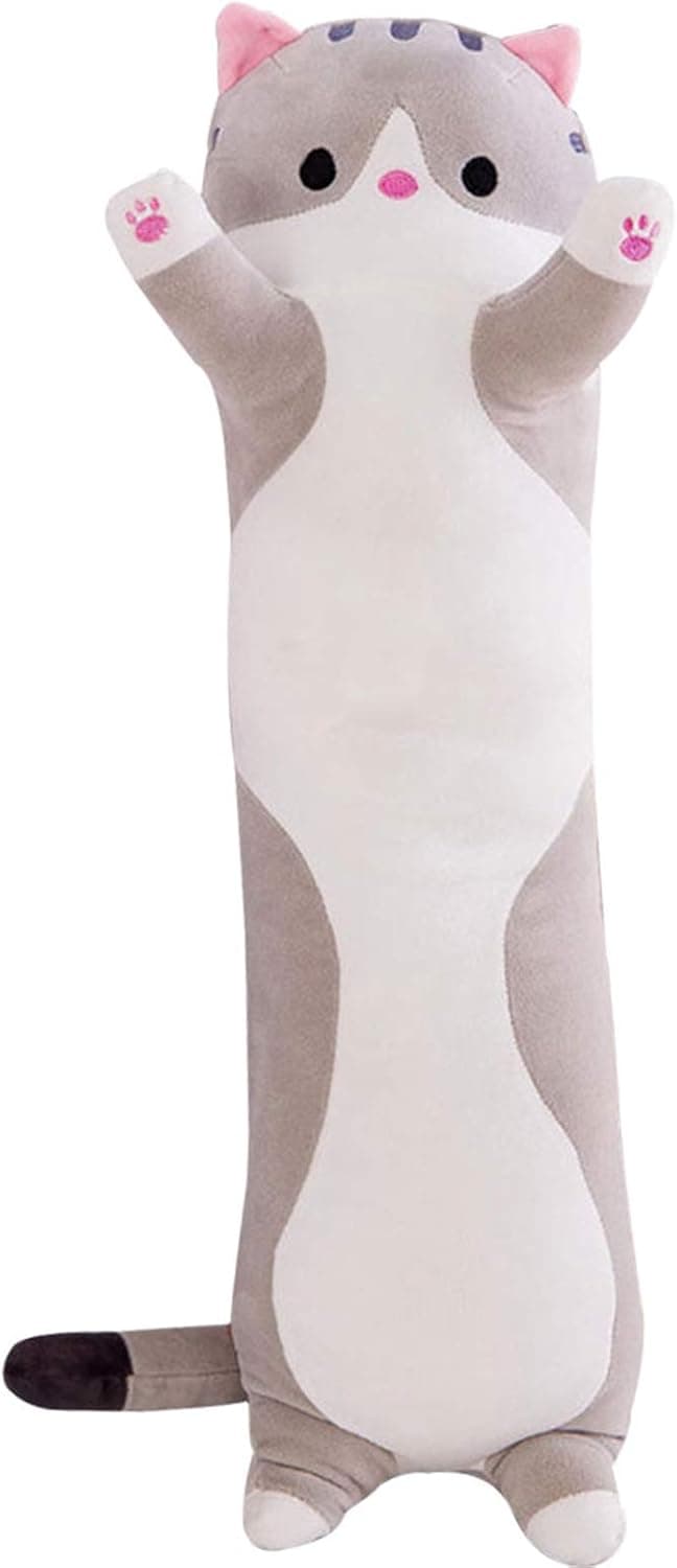 AirMyFun UsJiangM LIVEDAY Plush Cats Doll Soft Stuffed Pillow Doll Gift Cute for Kids and Girlfriend, Gray, 130cm