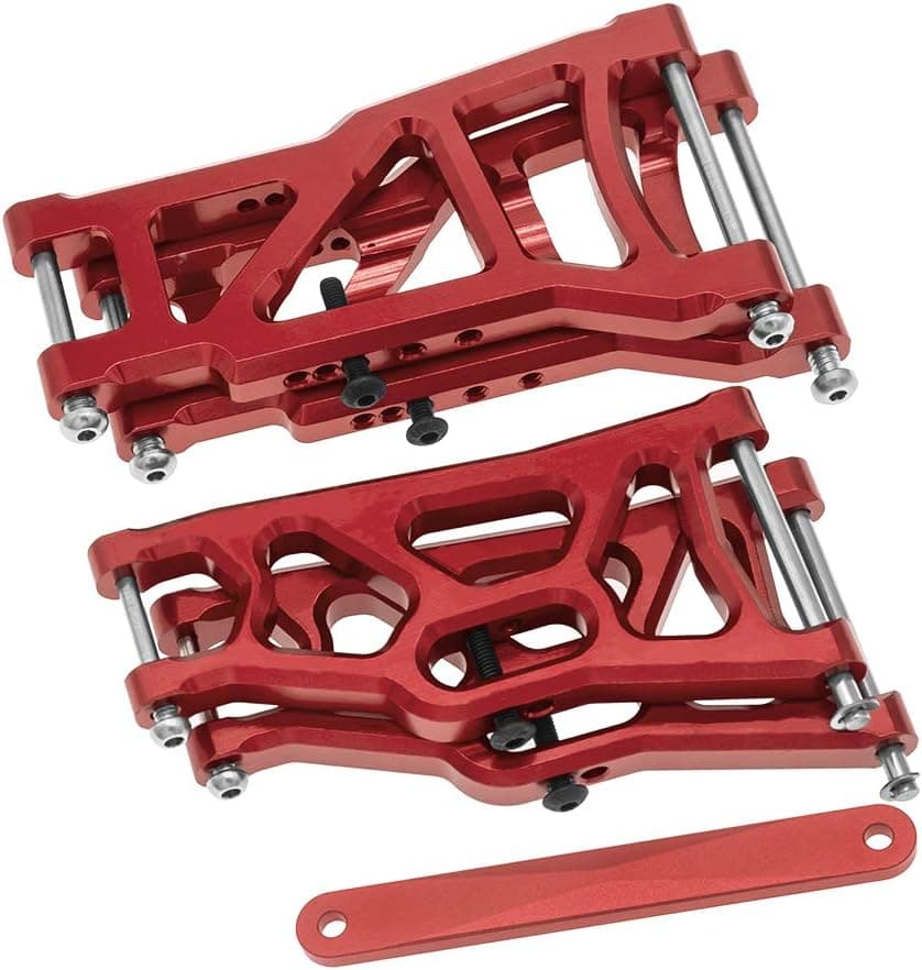 4-Pack Aluminum Front & Rear Suspension A-Arms & Tie Bar Replacement of 2555 3631 2532 for Traxxas 1/10 Slash 2WD RC Car Upgrade Parts Hop Ups