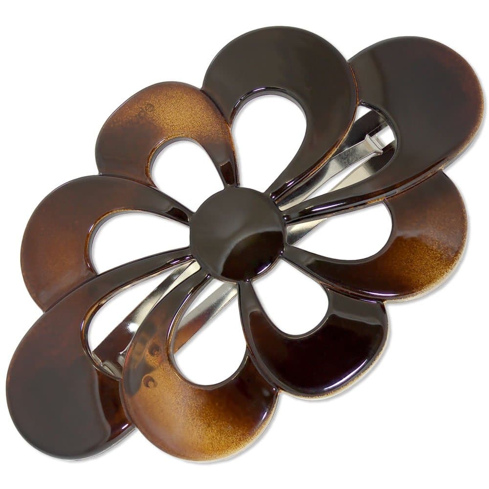 Ebuni | Amandine 3.5 Inch French Hair Barrette (Tortoiseshell/Brown) | Quality Hair Accessories