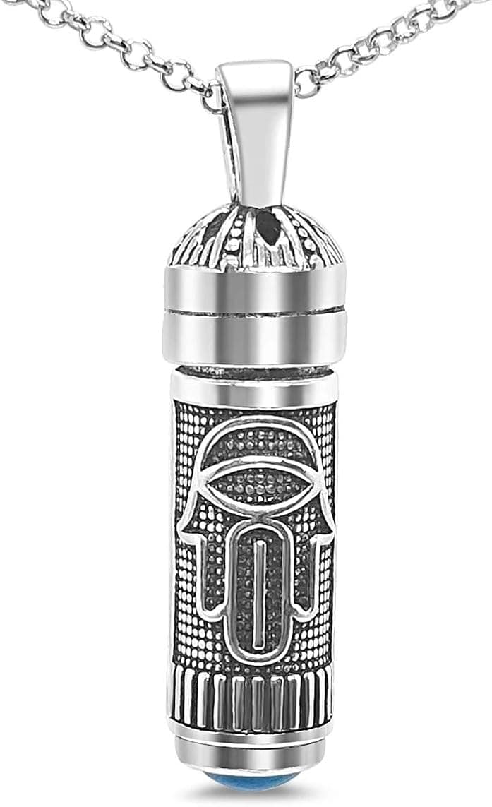 Alef Bet by Paula Mezuzah Necklace Sterling Silver Men and Women