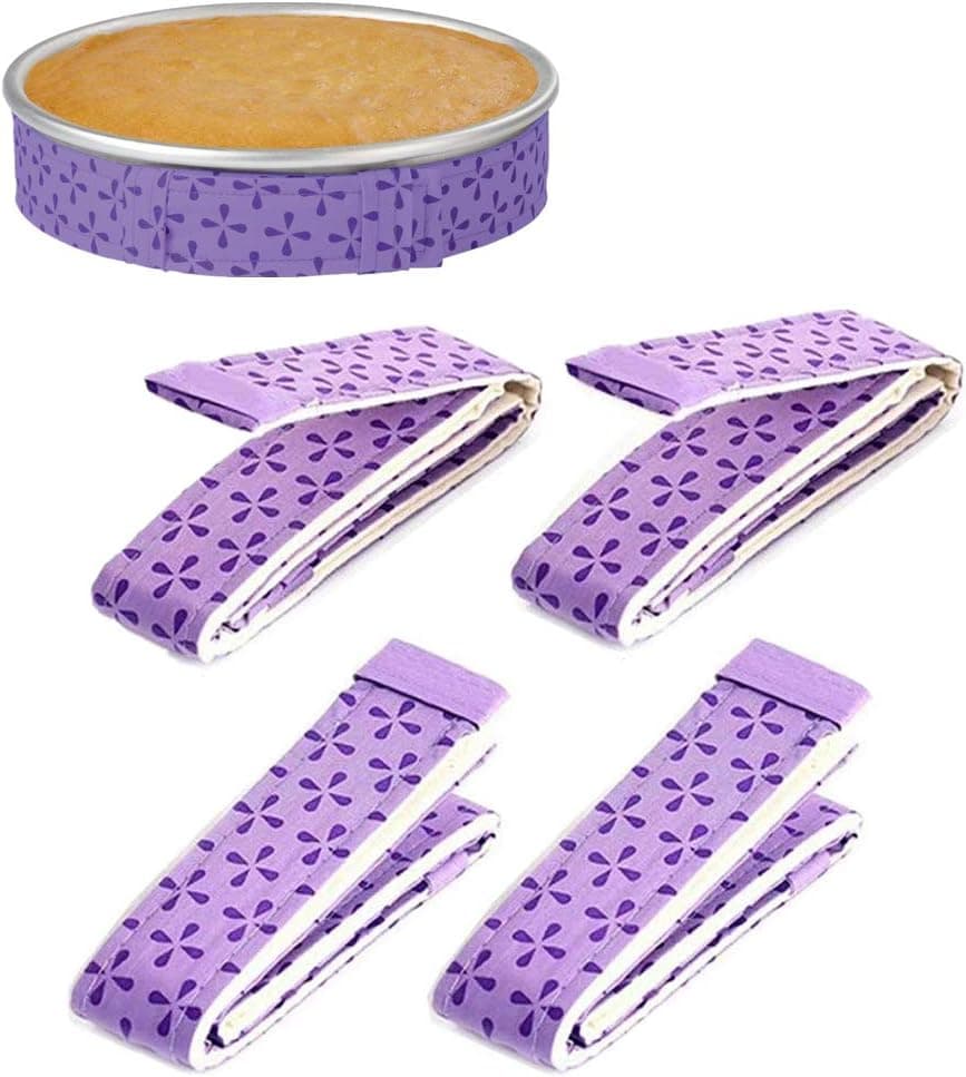 Cake Strips Bake Even 4pcs,Bake Even Strip Cake Pan Dampen Strips,Super Absorbent Thick Cotton for Baking