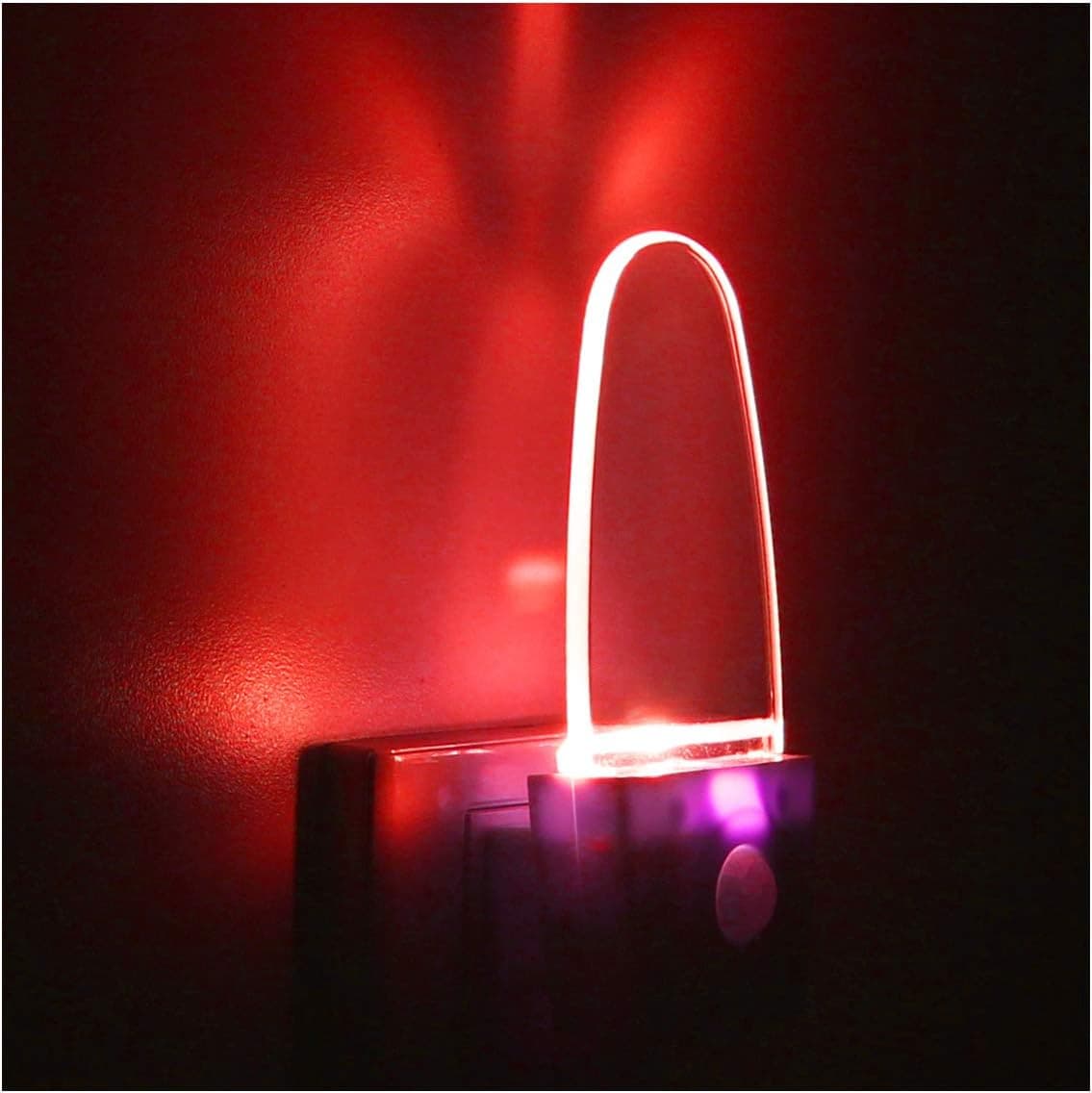 GREENIC Motion Sensor Night Light Plug in red 2 Pack, 0.5W LED Motion Detector Night Light Lamp, Automatic Motion Activated Nightlights for Bedroom, Bathroom, Kitchen, Hallway, Stairs
