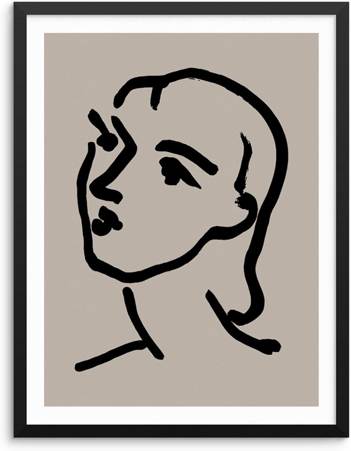 Sincerely, Not Line Drawing Art Print Abstract Face Portrait 11x14 UNFRAMED Matisse Artwork Reproduction Modern Home Decor for Bedroom Bathroom or Living Room Picture Gallery (OPTION 2)