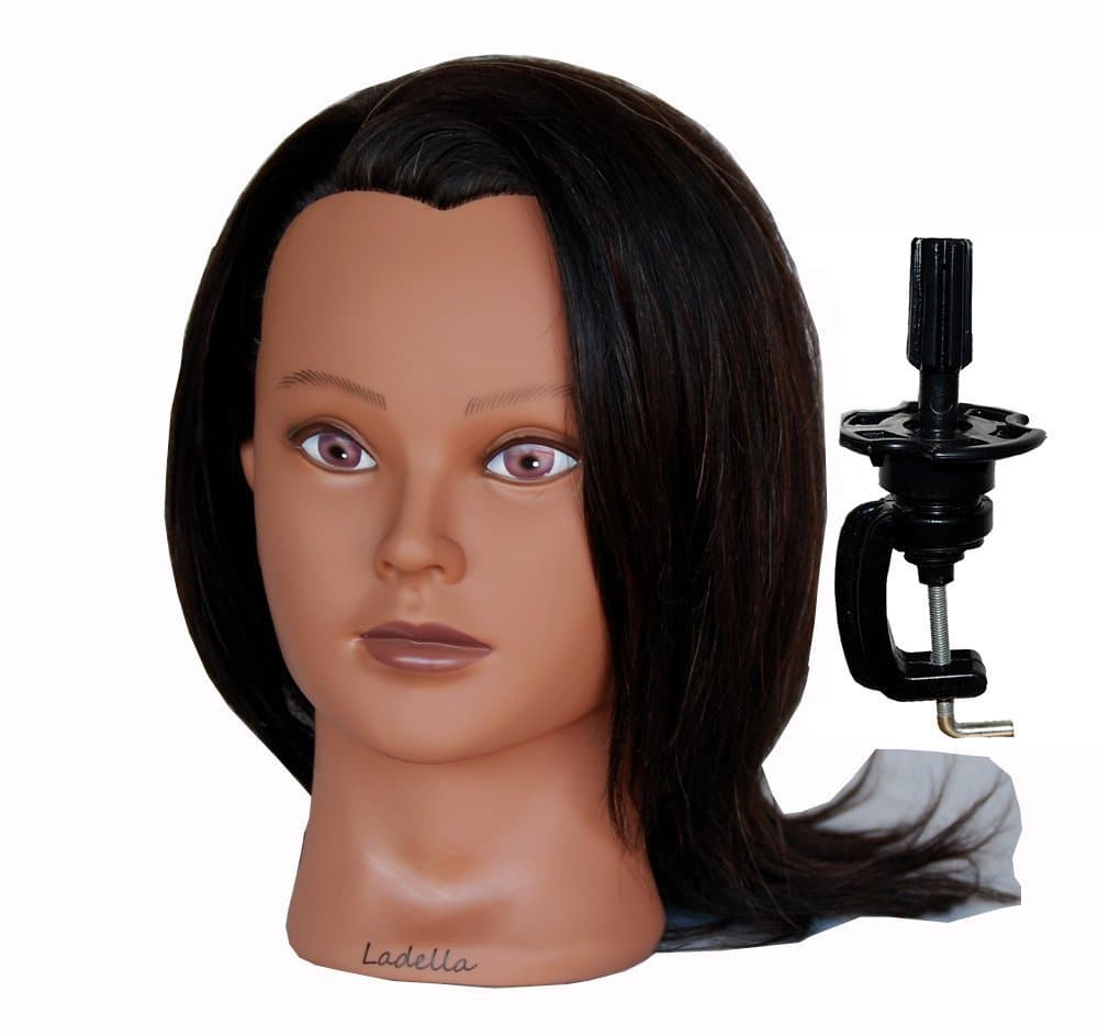 Ladella Beauty 14-16" Cosmetology 100%Human Hair Mannequin Manikin Training Head with Clamp - Zoerina