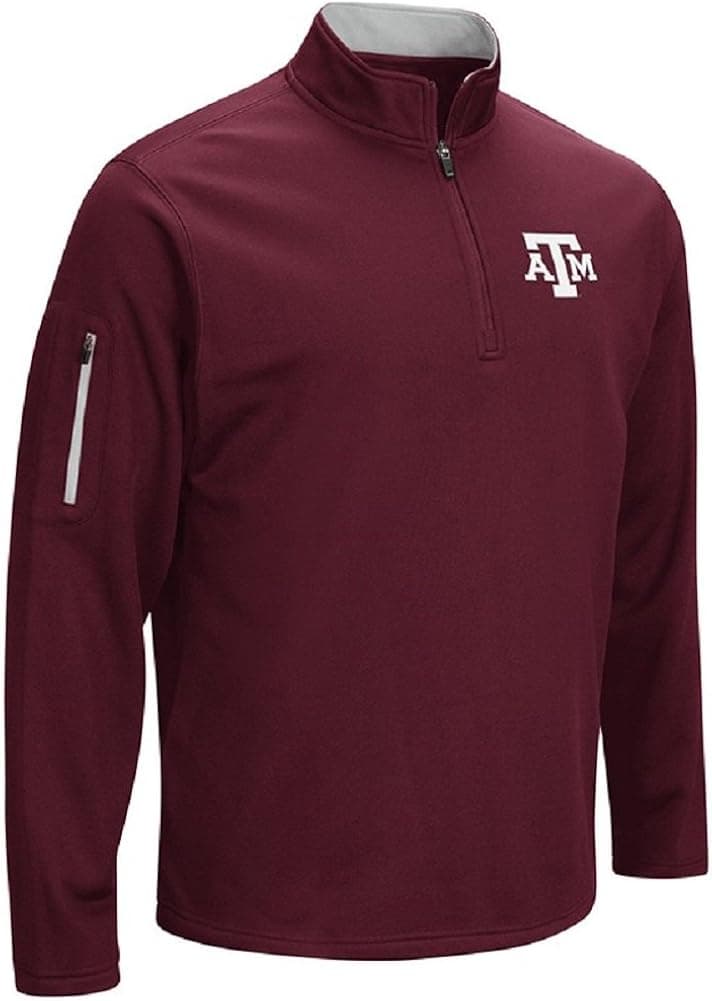 Colosseum Men's VF Poly Fleece 1/4 Zip Pullover-Texas A&M Aggies-Maroon-Large