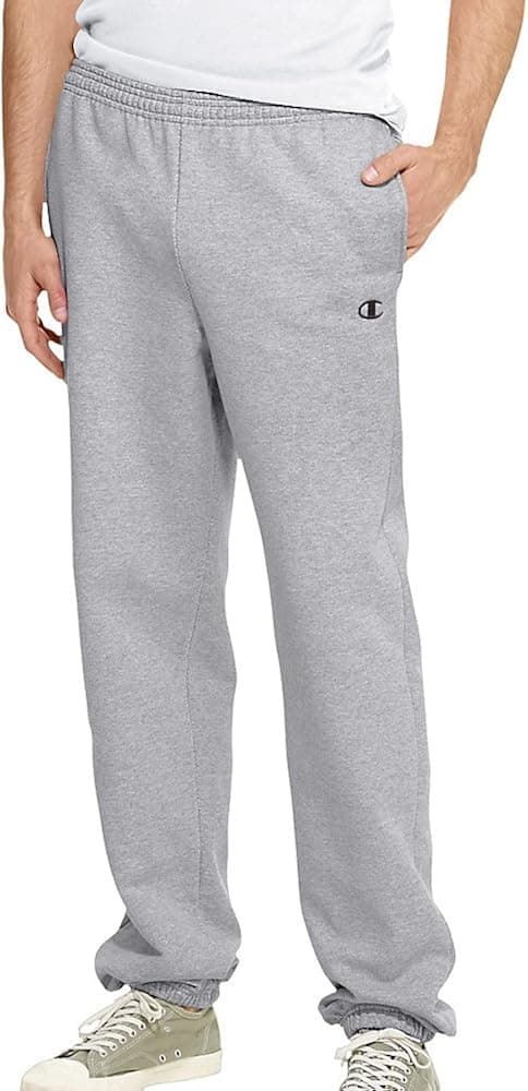 Champion Eco Fleece Elastic-Hem Men's Sweatpants_Oxford Gray_Medium