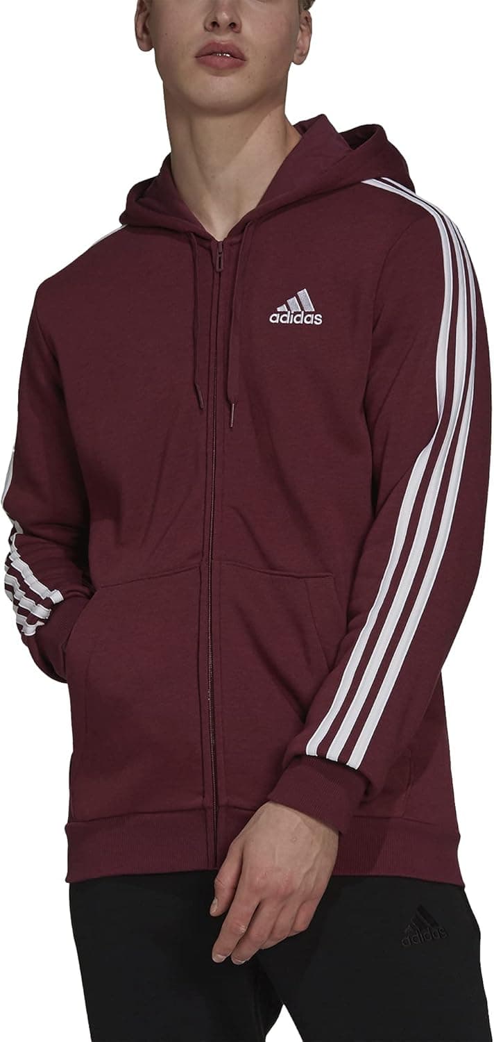 adidas Men's Essentials Fleece 3-Stripes Full-Zip Hoodie