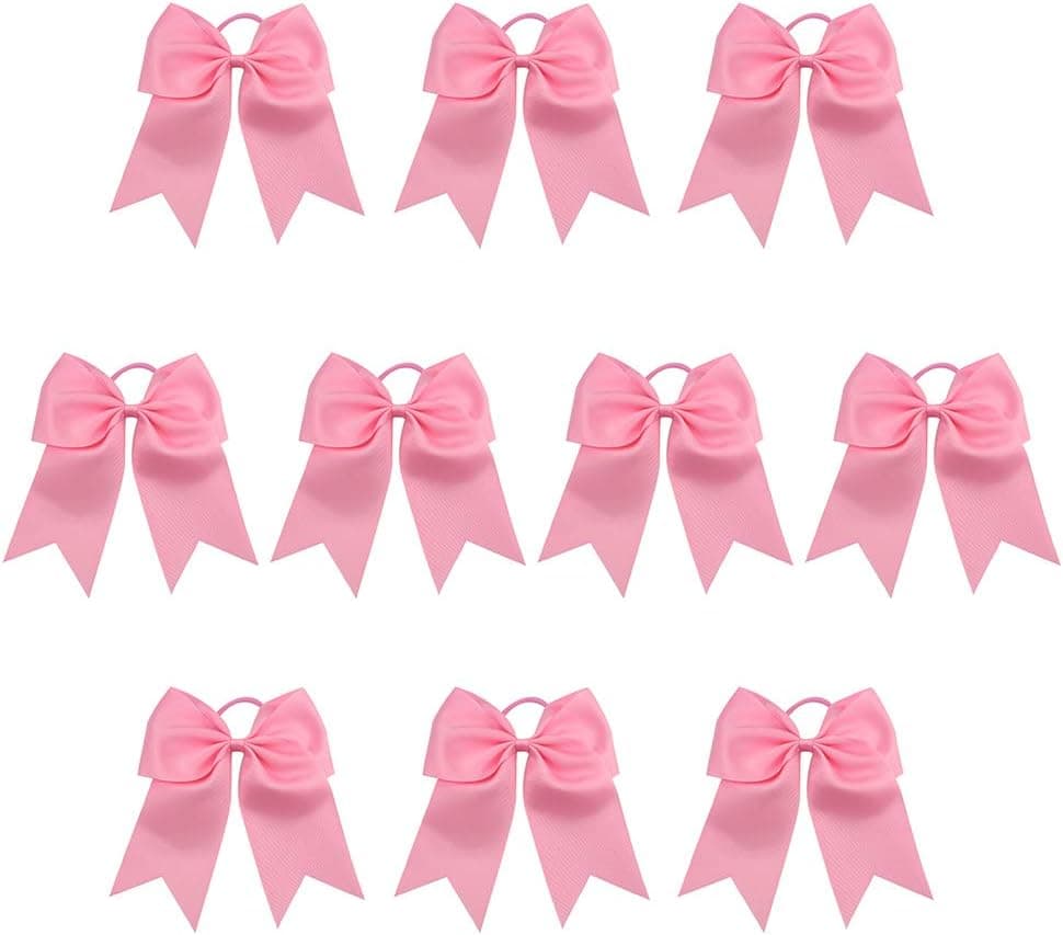 Sacarla 7.5" Girls Large Cheer Hair Bows Ponytail Holder Elastic Hair Ties for Cheerleading Girls 20 Colors Available