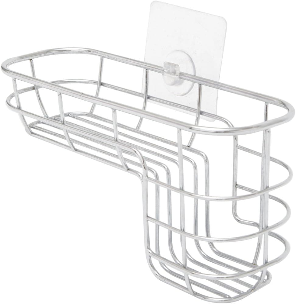 QuickStick Stainless Steel Adhesive Sink Caddy, Large