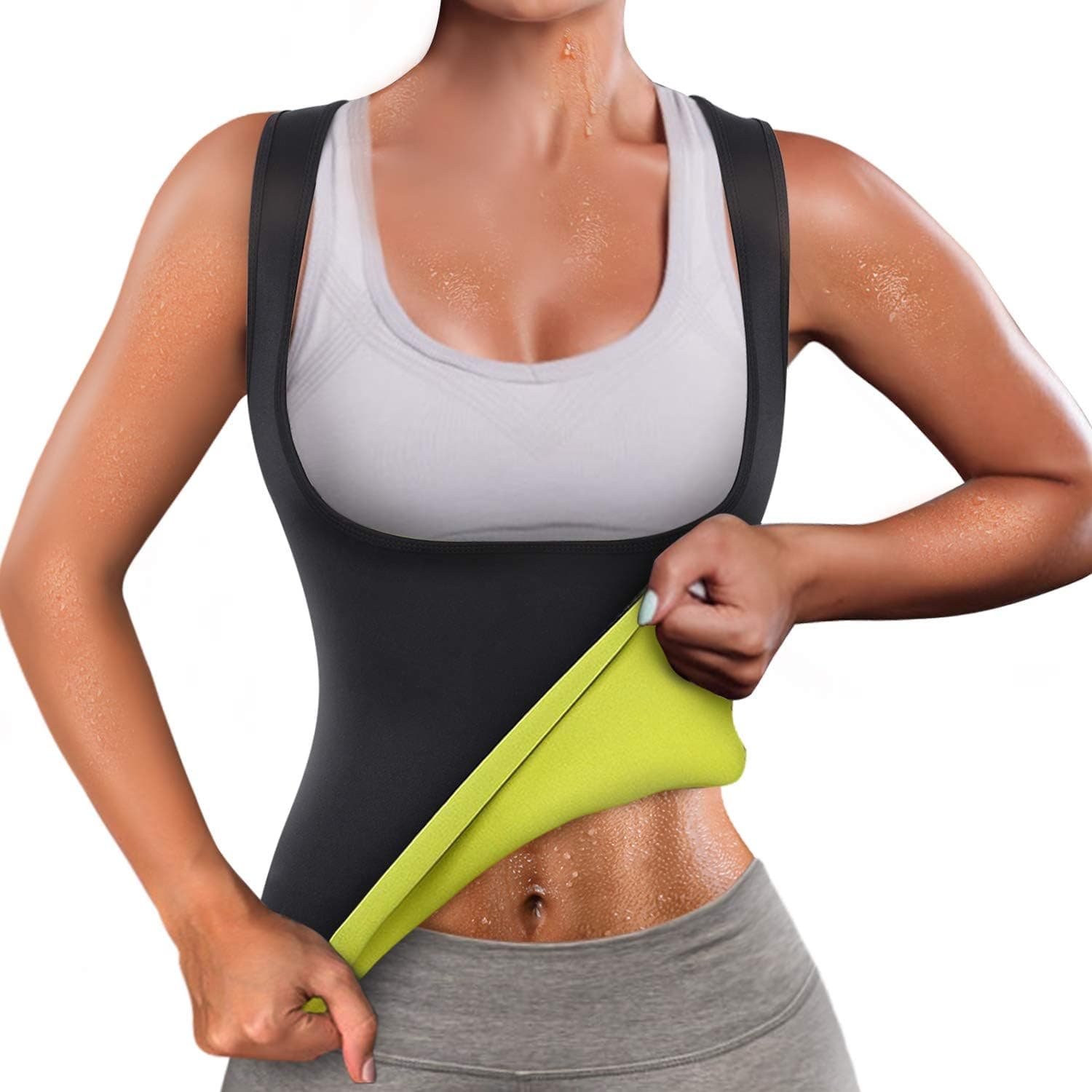 Junlan Neoprene Waist Trainer Vest for Women Corset Workout Body Shaper Cincher Sauna Sweat Tank Top Workout Girdle
