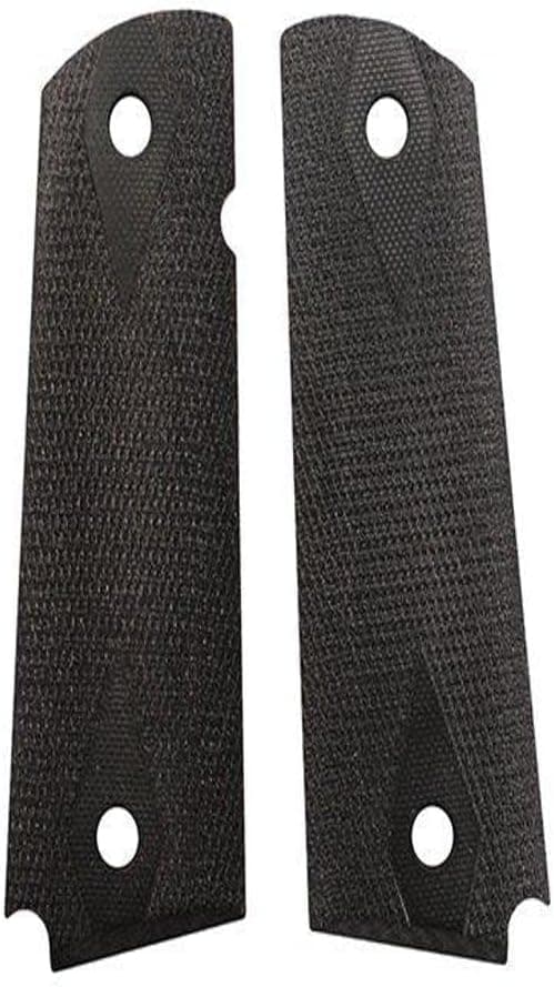 Hogue 01479 1911 Government/Commander 3/16" Thin Grips, G-10 Checkered Solid black