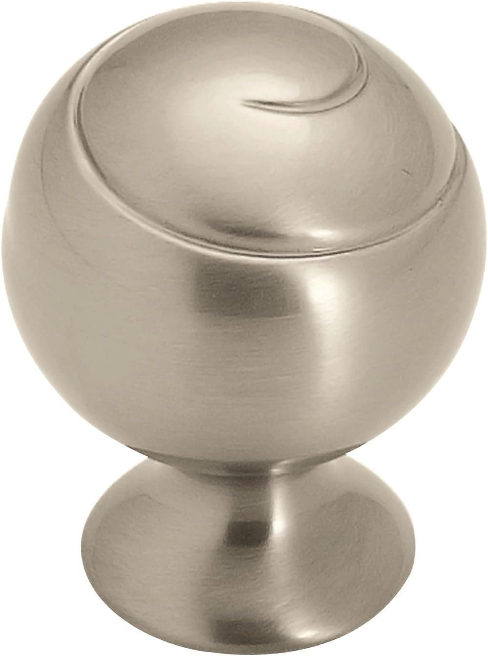 Amerock | Cabinet Knob | Satin Nickel | 1-1/8 inch (29 mm) Diameter | Swirl'Z | 1 Pack | Drawer Knob | Cabinet Hardware