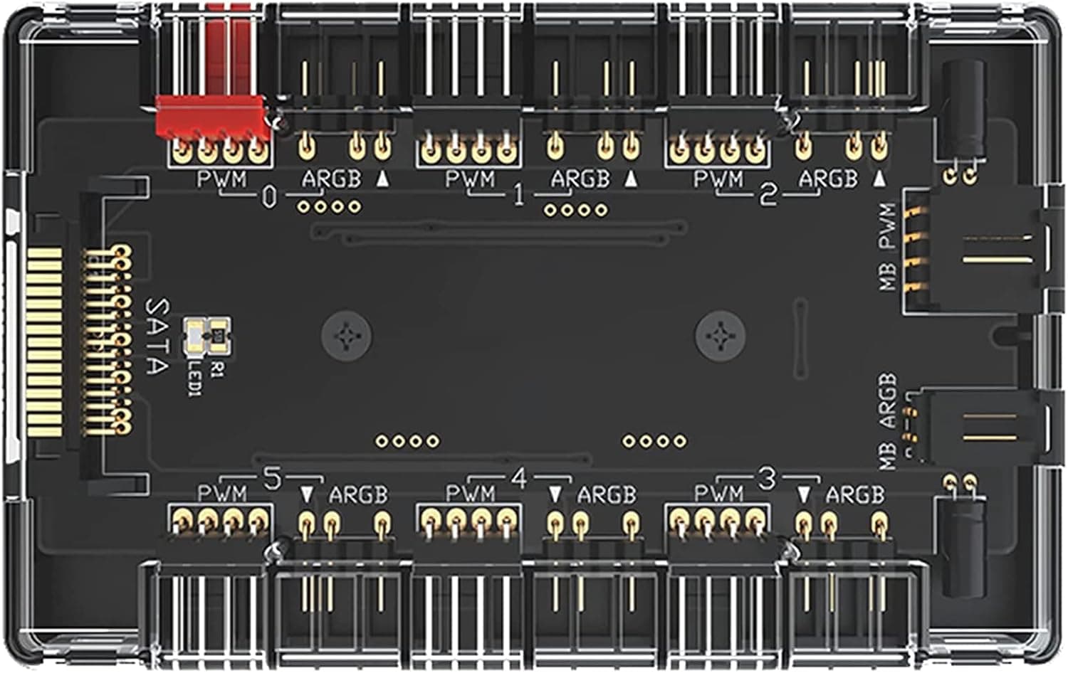 Fan Hub ARGB 4 Pin PWM Hub 1 to 6 Port PC Case