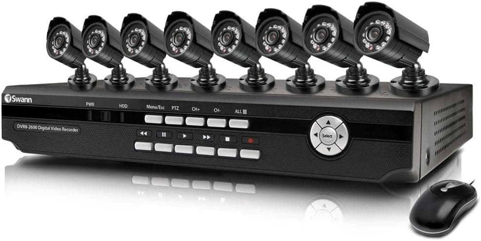 Swann SWDVK-826008 8 Channel DVR with Smartphone Viewing and 8 x CCD Cameras
