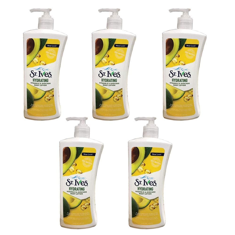 St. Ives Daily Hydrating Vitamin E & Avovado Body Lotion 21 oz (Pack of 5)