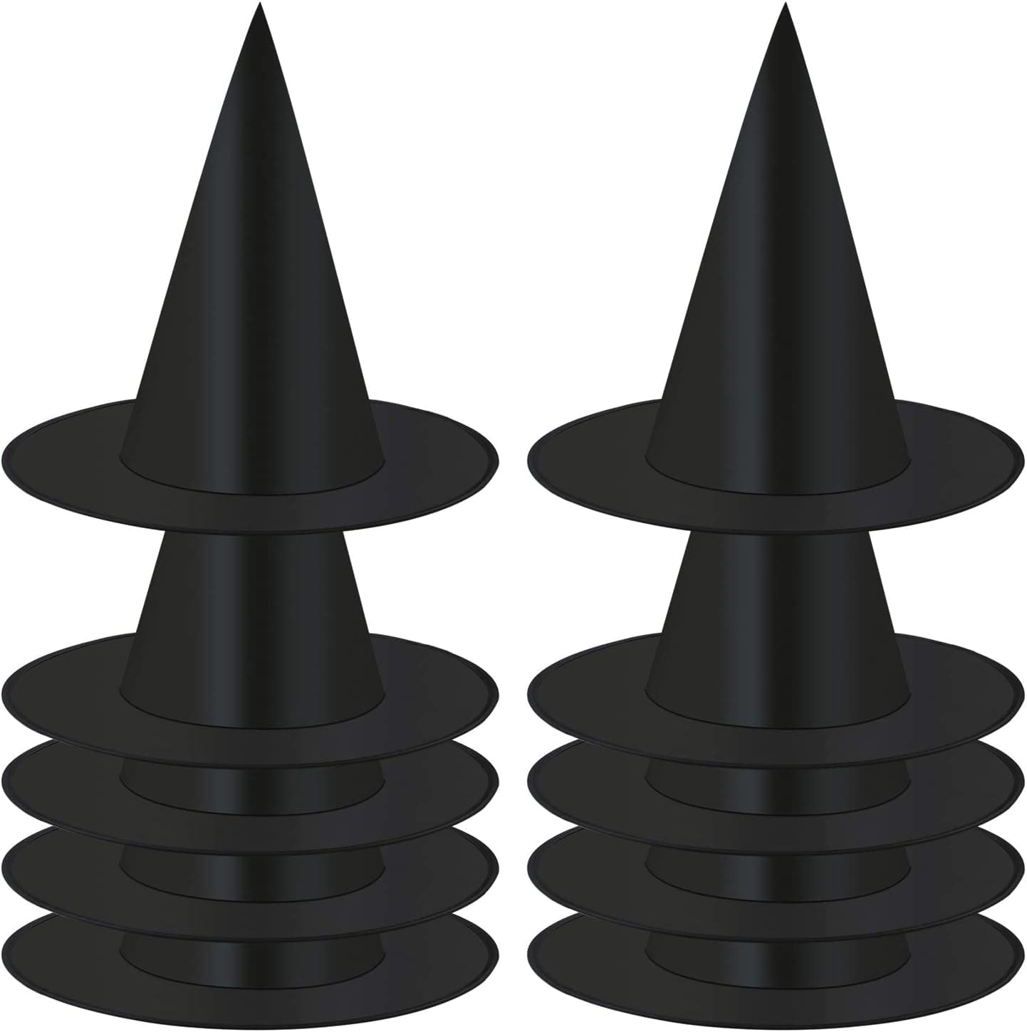 ELCOHO 10 Pack Halloween Costume Witch Hat Halloween Costume Accessory for Holiday Halloween Party, Black