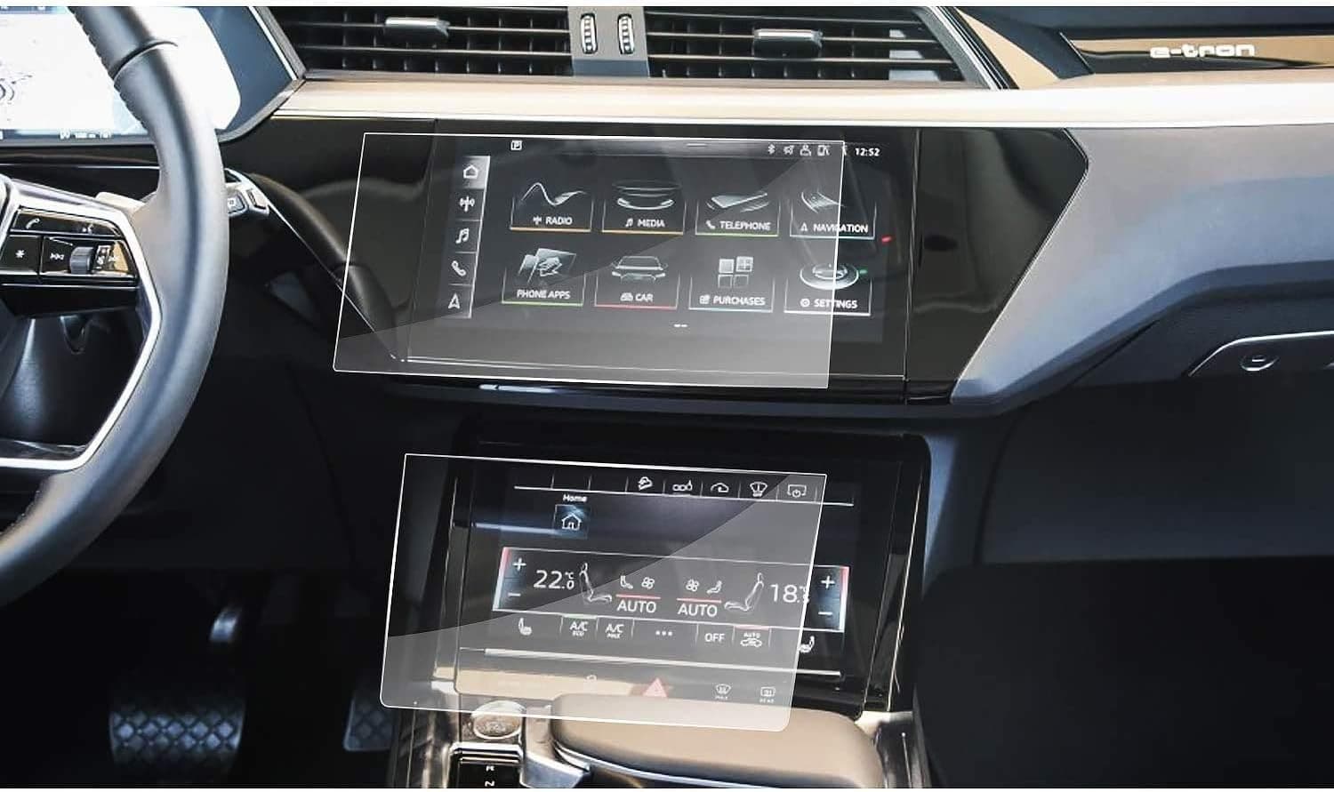 MBSIX Tempered Glass Screen Protector Compatible with 2019-2023 Q7 Q8 E-Tron Touch Screen,HD Clear,Scratch-Resistant,Anti Glare,Protecting Audi TouchScreen