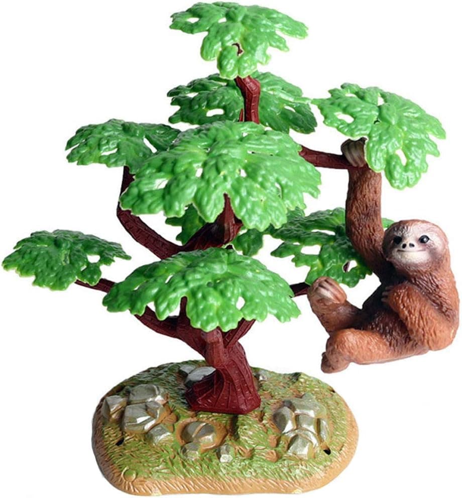 Flormoon Sloth Figure Realistic Animal Figurines Early Educational Sloth Toy Science Project Christmas Birthday Cake Topper for Kids Toddler
