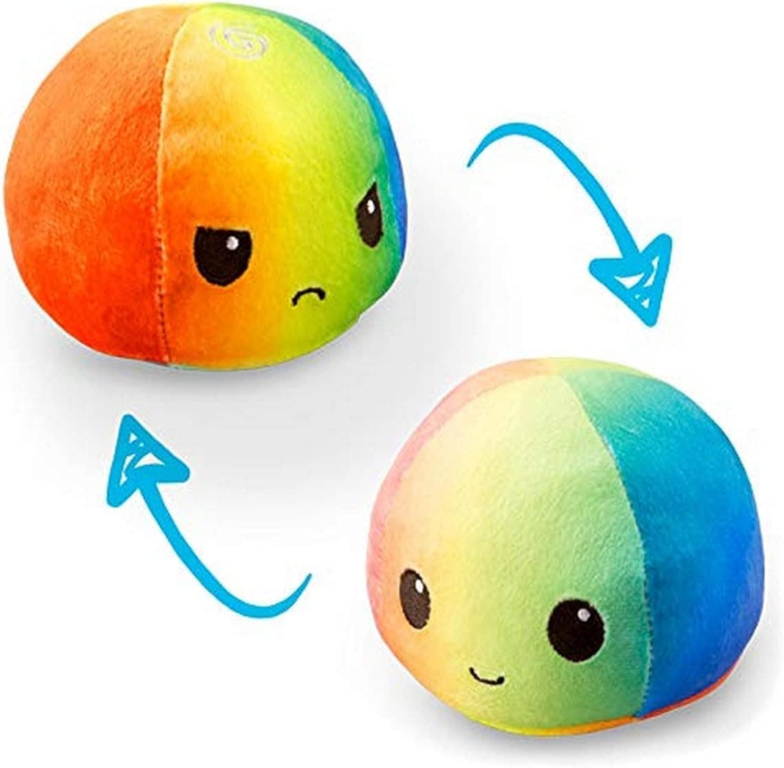TeeTurtle | The Original Reversible Cloud Plushie | Patented Design | Light Rainbow and Dark Rainbow | Show Your Mood Without Saying a Word!