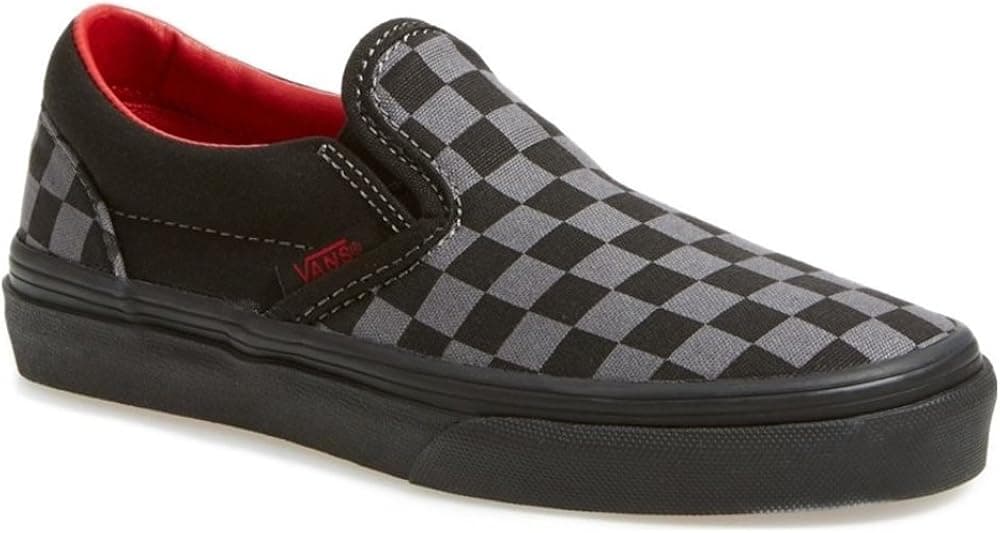 Vans K Slip-ON Checkerboard Pewter Black Size 6